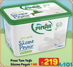 PINAR TAM YAĞLI SÜZME PEYNİR 1 KG fiyat ve kampanya bilgisi
